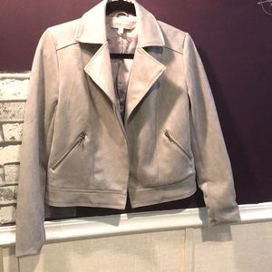 Grey Faux Leather Jacket